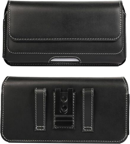 Universal Phone Holster Pouch Case Genuine Leather Top Layer Cowhide Leather for Man for iPhone X/iPhone 11pro/12pro/13pro/14pro/15pro/iPhone 12/13/14/15 (M) in Saudi Arabia