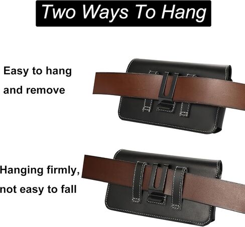 Universal Phone Holster Pouch Case Genuine Leather Top Layer Cowhide Leather for Man for iPhone X/iPhone 11pro/12pro/13pro/14pro/15pro/iPhone 12/13/14/15 (M) in Saudi Arabia