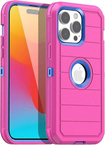 جراب بمشبك حزام AICase iPhone 15 Pro Max، حماية شديدة التحمل من السقوط لكامل الجسم متين ومقاوم للصدمات وغطاء عسكري متين متوافق مع iPhone 15 Pro Max 6.7 بوصة in Saudi Arabia