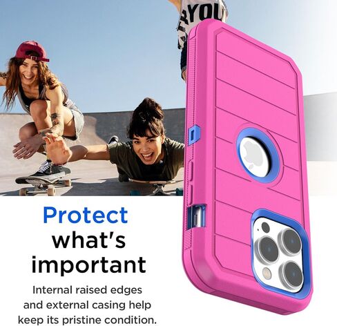 جراب بمشبك حزام AICase iPhone 15 Pro Max، حماية شديدة التحمل من السقوط لكامل الجسم متين ومقاوم للصدمات وغطاء عسكري متين متوافق مع iPhone 15 Pro Max 6.7 بوصة in Saudi Arabia