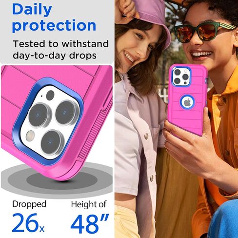 جراب بمشبك حزام AICase iPhone 15 Pro Max، حماية شديدة التحمل من السقوط لكامل الجسم متين ومقاوم للصدمات وغطاء عسكري متين متوافق مع iPhone 15 Pro Max 6.7 بوصة in Saudi Arabia