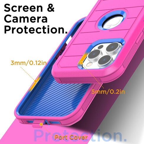 جراب بمشبك حزام AICase iPhone 15 Pro Max، حماية شديدة التحمل من السقوط لكامل الجسم متين ومقاوم للصدمات وغطاء عسكري متين متوافق مع iPhone 15 Pro Max 6.7 بوصة in Saudi Arabia