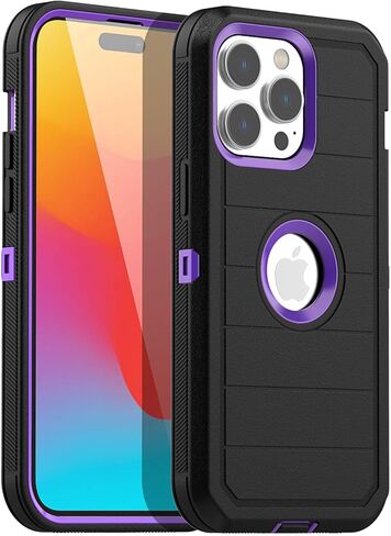 AICase iPhone 15 Pro Max Belt Clip Case,Heavy Duty Drop Protection Full Body Rugged Shockproof Military Protective Tough Durable Cover Compatible with iPhone 15 Pro Max 6.7" in Kuwait