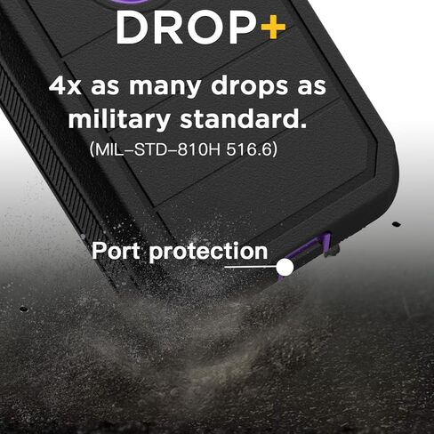 AICase iPhone 15 Pro Max Belt Clip Case,Heavy Duty Drop Protection Full Body Rugged Shockproof Military Protective Tough Durable Cover Compatible with iPhone 15 Pro Max 6.7" in Kuwait