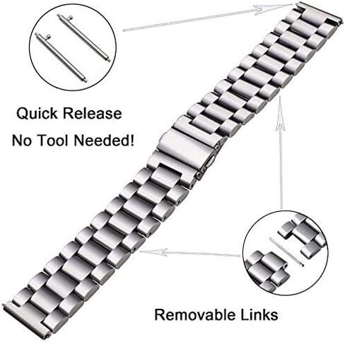 FitTurn Bands Compatible with Cubitt Teens/Cubitt Jr Metal Stainless Steel Watch Band Replacement Classic Durable Solid Link Accessory Buckle Metal Strap Wrist Band for Cubitt Teens/Jr Fitness Wellness Tracker in Saudi Arabia