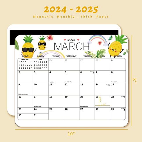 2024 Magnetic Calendar for Refrigerator Planner Fridge Wall Monthly Magnet Organization, 14 Month 8 x 10 Inch, Season and Holidays Decor for Kitchen Home Household in Kuwait