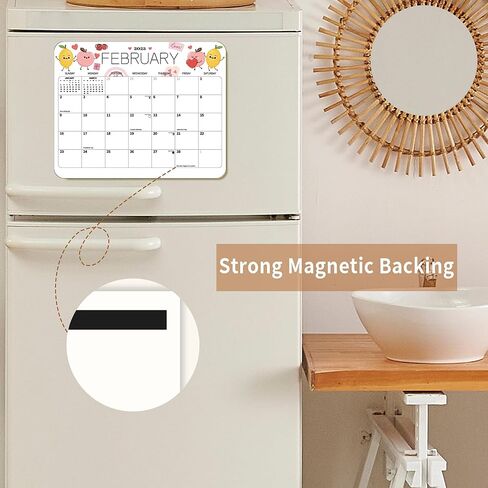 2024 Magnetic Calendar for Refrigerator Planner Fridge Wall Monthly Magnet Organization, 14 Month 8 x 10 Inch, Season and Holidays Decor for Kitchen Home Household in Kuwait