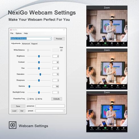 NexiGo N660P (Gen 2) 1080P 60FPS Webcam with Software Control, Dual Microphone & Cover, Autofocus, HD USB Computer Web Camera, for OBS/Gaming/Zoom/Skype/FaceTime/Teams/Twitch in Saudi Arabia