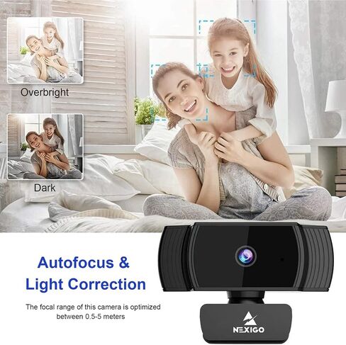 NexiGo N660P (Gen 2) 1080P 60FPS Webcam with Software Control, Dual Microphone & Cover, Autofocus, HD USB Computer Web Camera, for OBS/Gaming/Zoom/Skype/FaceTime/Teams/Twitch in Saudi Arabia