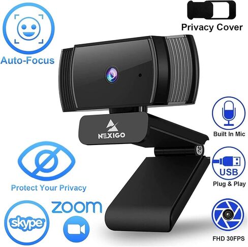 NexiGo N660P (Gen 2) 1080P 60FPS Webcam with Software Control, Dual Microphone & Cover, Autofocus, HD USB Computer Web Camera, for OBS/Gaming/Zoom/Skype/FaceTime/Teams/Twitch in Saudi Arabia