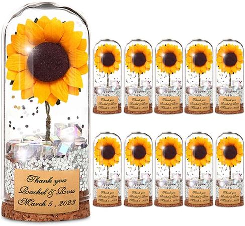 Red Rose Golden Glitter Powder Wedding Party Decoration Supplies, 11 pcs Beauty Beast Party Guests Souvenir Gifts Dome Bottles Gorgeous Party Gift for Wedding Bride Shower Engagement-14 in Saudi Arabia