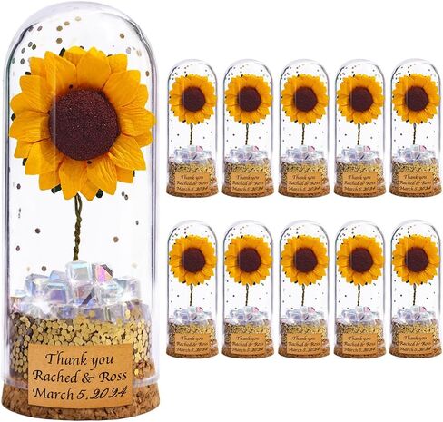 Red Rose Golden Glitter Powder Wedding Party Decoration Supplies, 11 pcs Beauty Beast Party Guests Souvenir Gifts Dome Bottles Gorgeous Party Gift for Wedding Bride Shower Engagement-14 in Saudi Arabia