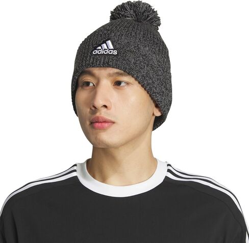 قبعة Recon Ballie الصغيرة للرجال من adidas، قبعة/قبعة شتوية متماسكة مبطنة بالصوف ذات مقاس قياسي مع بوم in Kuwait