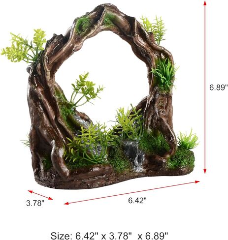 ديكور حوض السمك لفرع جذر شجرة سايم، ديكور إكليل نباتات اصطناعية لخزان الأسماك للعب الأسماك، ديكورات حوض أسماك بيتا الذهبية لإخفاء الملحقات in Kuwait