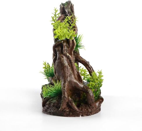 ديكور حوض السمك لفرع جذر شجرة سايم، ديكور إكليل نباتات اصطناعية لخزان الأسماك للعب الأسماك، ديكورات حوض أسماك بيتا الذهبية لإخفاء الملحقات in Kuwait