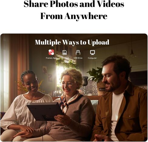 إطار صور رقمي 2K (مدعوم من Lexar)، شاشة لمس IPS مضادة للوهج مقاس 11 بوصة، إطار صور رقمي Wi-Fi مع مساحة تخزين 32 جيجابايت للمنزل، والهدايا، ومشاركة الصور/مقاطع الفيديو عبر تطبيق Frameo in Saudi Arabia