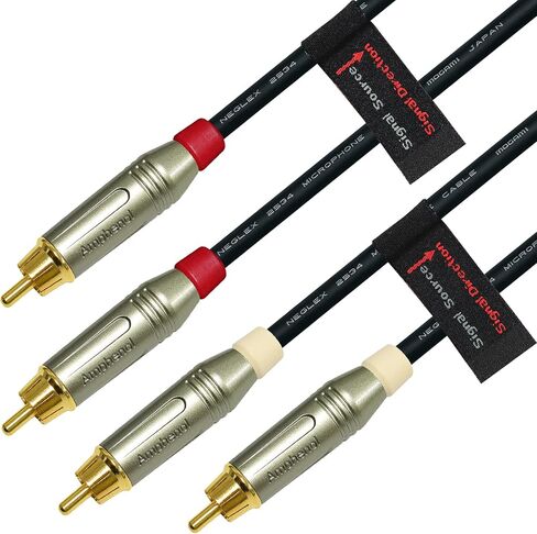 WORLDS BEST CABLES 3.5 Foot – Directional Quad High-Definition Audio Interconnect Cable Pair Custom Made Using Mogami 2534 Wire and Amphenol ACPR Die-Cast, Gold Plated RCA Connectors in Saudi Arabia
