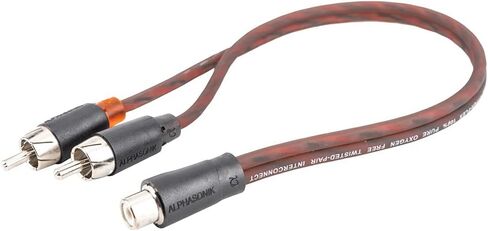 Alphasonik 12 Feet Premium 2 Channel Hyper-Flex RCA Interconnect Signal Patch Audio Cable with X-Radial Twist Wire Technology 100% Oxygen Free Copper Element Certified Multiple Applications FLEX-R12 in Kuwait