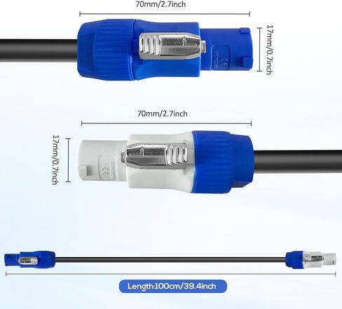 كابل طاقة PowerCon مدخل AC PowerCon إلى مخرج PowerCon 12AWG 3 Pin كابل تمديد الطاقة لشعاع شاشة LED يتحرك ضوء الرأس، طاقة ضوء المسرح، معدات الصوت والفيديو والمزيد - 3FT in Kuwait