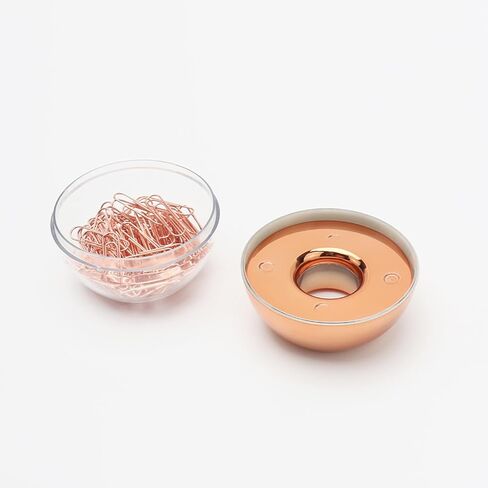 Rose Gold Paper Clip Holder Magnetic Paper Clips Dispenser with 100pcs Paperclips for Desk Office School Home Organizers Accessories Gift Idea (Rose Gold) in Kuwait