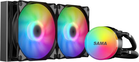 SAMA SI240 مبرد سائل أبيض 240 مم AIO مشعاع مع مراوح RGB PWM قابلة للعنونة 2 × 120 مم AIO مبرد وحدة المعالجة المركزية السائل in Kuwait