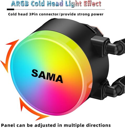 SAMA SI240 مبرد سائل أبيض 240 مم AIO مشعاع مع مراوح RGB PWM قابلة للعنونة 2 × 120 مم AIO مبرد وحدة المعالجة المركزية السائل in Kuwait