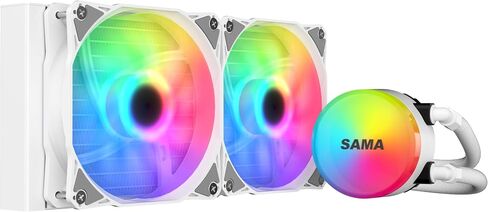 SAMA SI240 مبرد سائل أبيض 240 مم AIO مشعاع مع مراوح RGB PWM قابلة للعنونة 2 × 120 مم AIO مبرد وحدة المعالجة المركزية السائل in Saudi Arabia