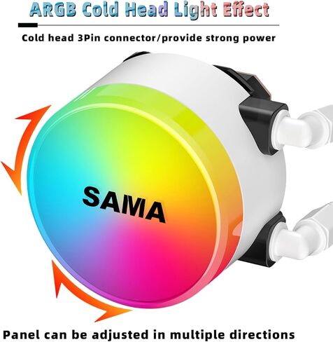 SAMA SI240 مبرد سائل أبيض 240 مم AIO مشعاع مع مراوح RGB PWM قابلة للعنونة 2 × 120 مم AIO مبرد وحدة المعالجة المركزية السائل in Saudi Arabia