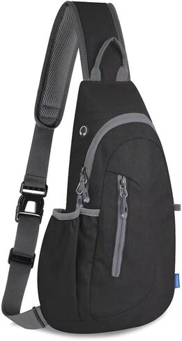 TITECOUGO Large Sling Bag for Women Men Crossbody Bag Waterproof Hiking Backpack Shoulder Bag Chest Bag Travel Essentials Backpack for Outdoor Walking Biking Camping Running Black in Kuwait