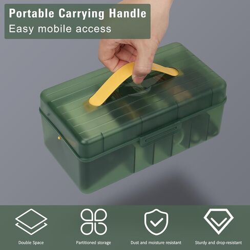 NatureTouch Cable Organizer Storage Box with Handle，Double Layers Desktop Cable Management Box with Lid，Power Cord Organizer with 11 Compartments for Office,Home,Desk in Saudi Arabia