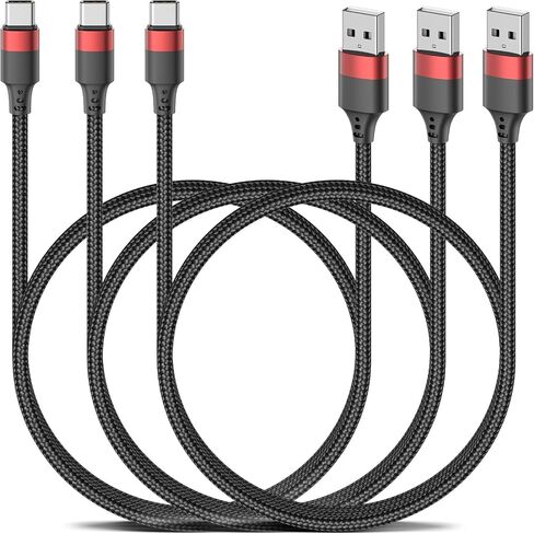 كابل USB C قصير 6 بوصة، 0.5 قدم 3 حزم USB A إلى USB C كابل نايلون مضفر قصير من النوع C سلك شاحن شحن سريع لهاتف iPhone 16 15 Samsung Galaxy S24 S23 S22 Note 20 10 A50 A20 Moto G LG in Saudi Arabia