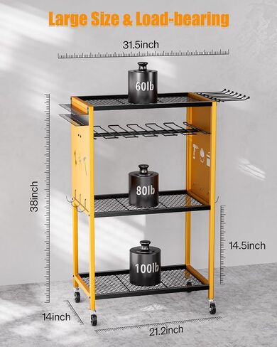 Power Tool Organizer with Wheels - Garage Power Tools Storage Cart, Large Rolling Drill Holder Cordless Battery Storage, Heavy Duty Floor Standing Utility Rack Gift for Men, Husband, Father in Saudi Arabia