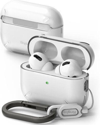 Ringke Layered Case [Scratch Resistance] Compatible with AirPods Pro 2 Case, Shockproof Cover with Carabiner Designed for AirPods Pro 2nd Generation - Matte Clear in Saudi Arabia