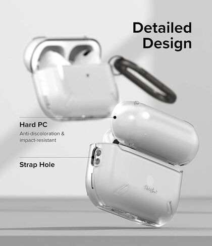 Ringke Layered Case [Scratch Resistance] Compatible with AirPods Pro 2 Case, Shockproof Cover with Carabiner Designed for AirPods Pro 2nd Generation - Matte Clear in Saudi Arabia