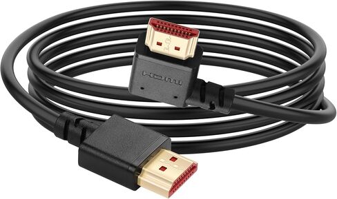 YACSEJAO 8K HDMI 2.1 Right Angle Cable 6.6FT 90 Degree 48Gbps High Speed HDMI Male to Male Cable for 4K@120Hz 8K@60Hz 2K@240Hz (Right Angle) in Kuwait