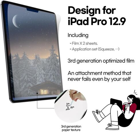 واقي شاشة ورقي من Baditude (قطعتان) لجهاز Galaxy Tab S9fe - واقي شاشة من النوع غير اللامع PET/مضاد للوهج، مضاد لبصمات الأصابع مع سهولة التركيب in Saudi Arabia