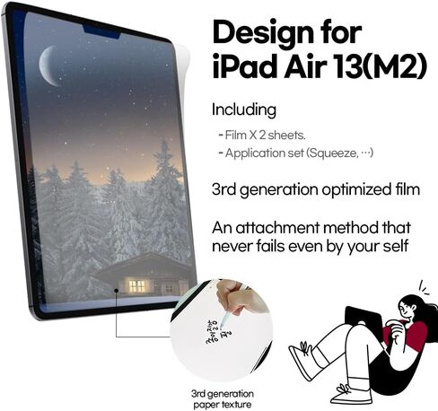 واقي شاشة ورقي من Baditude (قطعتان) لجهاز Galaxy Tab S9fe - واقي شاشة من النوع غير اللامع PET/مضاد للوهج، مضاد لبصمات الأصابع مع سهولة التركيب in Saudi Arabia