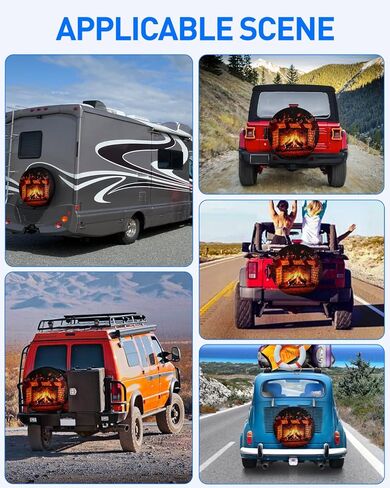 غطاء إطار احتياطي مقاس 15 بوصة، غطاء إطار احتياطي من جلد البولي فينيل كلوريد المقاوم للماء والغبار، سهل التركيب، غطاء حماية متين لإطار احتياطي لمقطورة التخييم RV in Kuwait