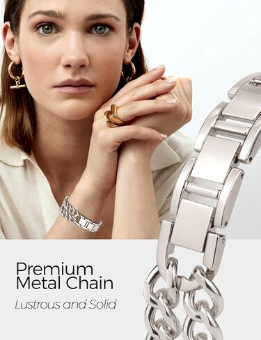 JR.DM Gold Watch Bands for Women Compatible with Apple Watch Band 40mm 41mm 38mm 42mm 44mm 45mm 46mm 49mm Stylish Metal Steel Chain Bracelet for iWatch Series 10/9/8/7/6/5/4/3/2/1 SE/Ultra in Saudi Arabia