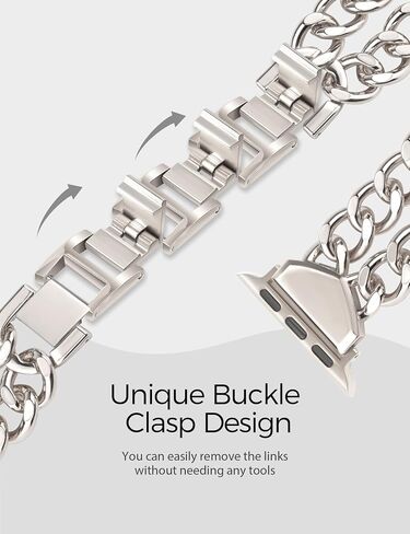 JR.DM Gold Watch Bands for Women Compatible with Apple Watch Band 40mm 41mm 38mm 42mm 44mm 45mm 46mm 49mm Stylish Metal Steel Chain Bracelet for iWatch Series 10/9/8/7/6/5/4/3/2/1 SE/Ultra in Saudi Arabia