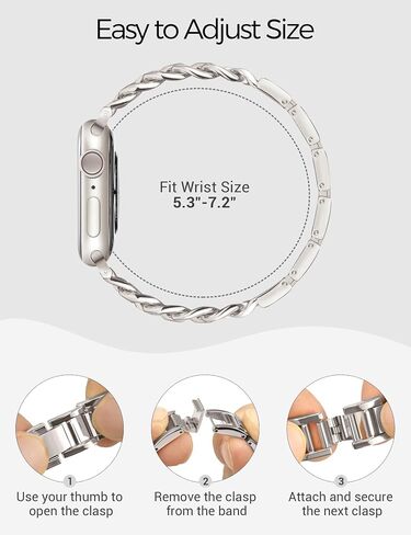 JR.DM Gold Watch Bands for Women Compatible with Apple Watch Band 40mm 41mm 38mm 42mm 44mm 45mm 46mm 49mm Stylish Metal Steel Chain Bracelet for iWatch Series 10/9/8/7/6/5/4/3/2/1 SE/Ultra in Saudi Arabia