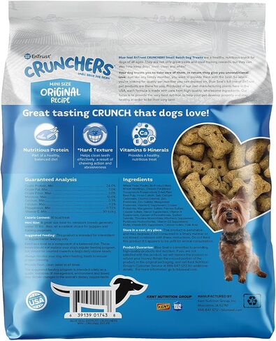 Blue Seal EnTrust CRUNCHERS Dog Treats for Dogs | Premium Ingredients | Treat Size Large| Original Recipe | 3.5 Pound Bag in Saudi Arabia