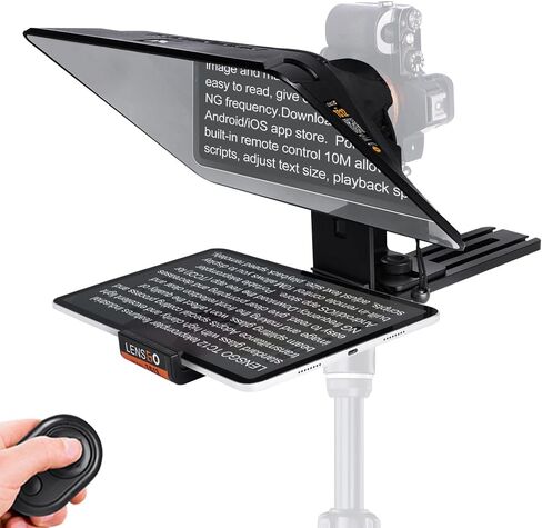 LENSGO Teleprompter for Camera and iPad 12.9'' with Remote Control APP Compatible with iOS/Android for Vlogger,Video, Live Streaming, Interviews,Online Teaching (TC12) in Kuwait