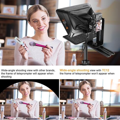 LENSGO Teleprompter for Camera and iPad 12.9'' with Remote Control APP Compatible with iOS/Android for Vlogger,Video, Live Streaming, Interviews,Online Teaching (TC12) in Kuwait