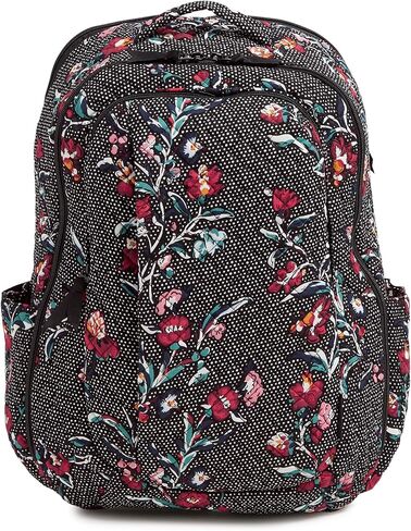 Vera Bradley Women's, Cotton Large Travel Backpack Travel Bag, Perennials Noir Dot, One Size in Saudi Arabia