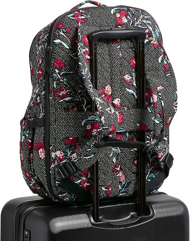 Vera Bradley Women's, Cotton Large Travel Backpack Travel Bag, Perennials Noir Dot, One Size in Saudi Arabia