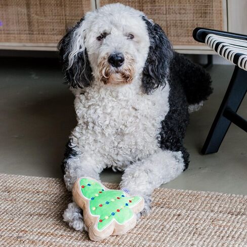 Midlee Christmas Sugar Cookie Plush Dog Toy (Christmas Tree, Large)- Squeaky Holiday Pet Gift Toy in Saudi Arabia