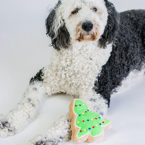 Midlee Christmas Sugar Cookie Plush Dog Toy (Christmas Tree, Large)- Squeaky Holiday Pet Gift Toy in Saudi Arabia