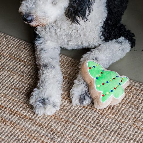 Midlee Christmas Sugar Cookie Plush Dog Toy (Christmas Tree, Large)- Squeaky Holiday Pet Gift Toy in Saudi Arabia