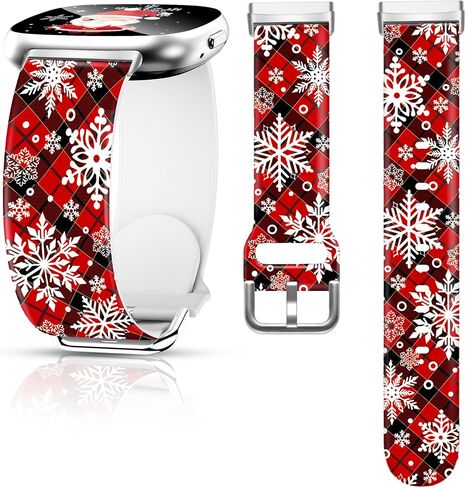 Christmas Fall Watch Band Compatible with Fitbit Versa 4 /Versa 3 /Sense 2 /Sense, Silicone Xmas Snowman Santa Holiday Theme Replacement Smartwatch Wristband strap for Women Men Girl in Kuwait
